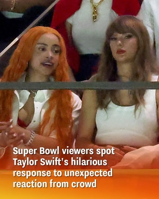 At the Super Bowl, fans caught Taylor Swift bursting into laughter when an unexpected crowd moment unfolded.